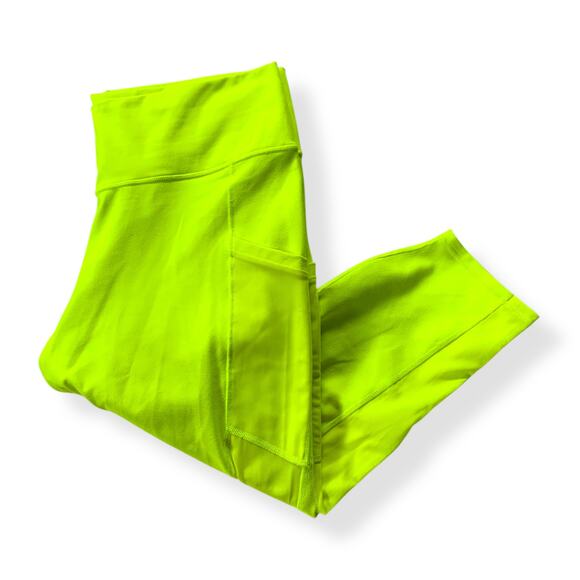 Fabletics neon yellow Power Hold On The Go High Waisted Capri leggings 2X 2XL - Picture 4 of 15